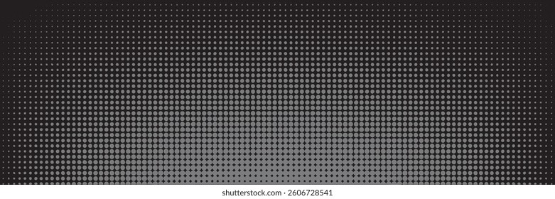Dots halftone black color pattern gradient texture with technology digital background. Dots pop art comics
