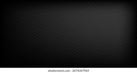 Dots halftone black color pattern gradient texture with technology digital background. Dots pop art comics with summer background. vector ilustration	