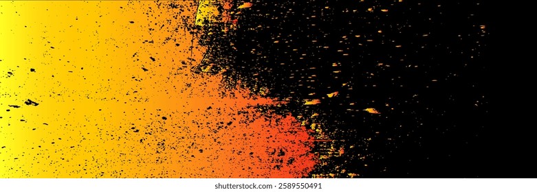 Dots halftone black and orange color pattern gradient grunge texture background. Dots pop art comics sport style vector illustration