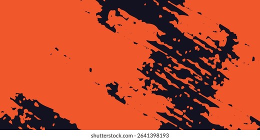 Dots halftone black and orange color pattern gradient grunge texture background. Dots pop art sport style vector illustration	