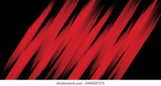 Dots halftone black and red color pattern gradient grunge texture background. Dots pop art comics sport style vector illustration. Eps10