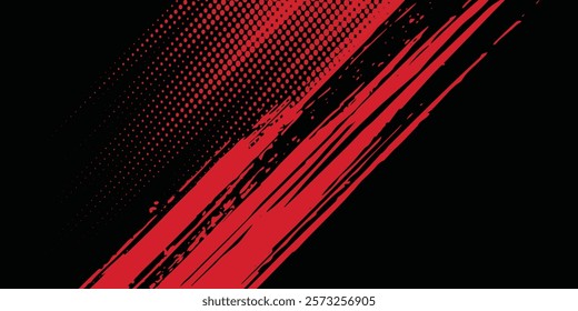 Dots halftone black and red color pattern gradient grunge texture background. Dots pop art comics sport style 