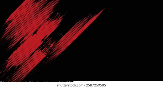 Dots halftone black and red color pattern gradient grunge texture background. Dots pop art comics sport