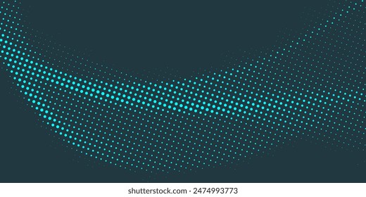 Textura de degradado de patrón de color azul de semitono de puntos con fondo digital de tecnología. Cómics de arte pop con fondo de verano.