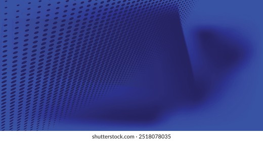Dots halftone blue color pattern gradient texture with technology digital background.