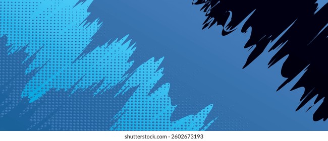 Dots halftone blue color pattern gradient grunge texture background. Dots pop art comics sport style vector illustration	