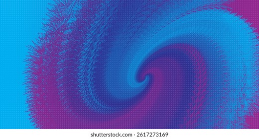 Dots halftone blue color pattern gradient texture with technology digital background. Dots pop art comics with summer background.