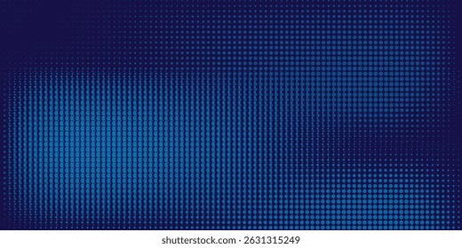 Textura de gradiente de patrón de color azul semitono de puntos con tecnología de fondo digital. Cómics de arte pop de puntos con fondo de verano.