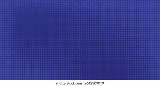 Textura de gradiente de patrón de color azul semitono de puntos con tecnología de fondo digital. Cómics de arte pop de puntos con fondo de verano.