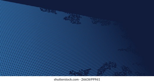 Dots Halbton blaue Farbmuster Farbverlauf Textur mit Technologie digitalen Hintergrund. Punkte Pop-Art-Comics mit sommerlichem Hintergrund.