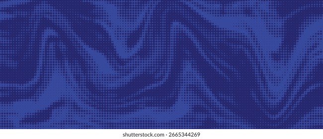 Dots halftone blue color pattern gradient texture with technology digital background. Dots pop art comics with summer background.