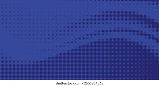 Textura de gradiente de patrón de color azul semitono de puntos con tecnología de fondo digital. Cómics de arte pop de puntos con fondo de verano.