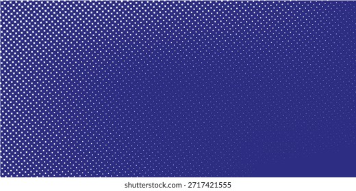 Textura de gradiente de patrón de color azul semitono de puntos con tecnología de fondo digital. Cómics de arte pop de puntos con fondo de verano.