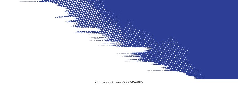 Dots halftone blue and dark blue color pattern gradient grunge texture background. Dots pop art sport style vector illustration. Vector grunge halftone abstract.