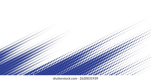 Dots halftone blue and dark blue color pattern gradient grunge texture background. Dots pop art sport style vector illustration.
