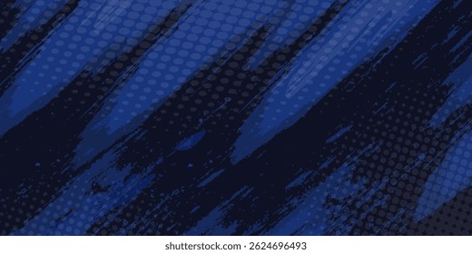 Dots halftone blue and dark blue color pattern gradient grunge texture background. Dots pop art sport style vector illustration. Vector grunge halftone abstract.Dots texture background.