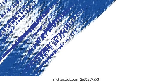 Dots halftone blue and dark blue color pattern gradient grunge texture background. Dots pop art sport style vector illustration. Vector grunge halftone abstract.Dots texture background.
