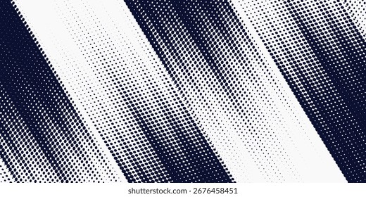 Dots halftone blue and dark blue color pattern gradient grunge texture background. Dots pop art sport style vector illustration. Vector grunge halftone abstract