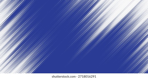 Fondo de textura grunge degradado de patrón de color azul y azul oscuro. Ilustración vectorial de estilo deportivo de arte pop de Modern Dots.