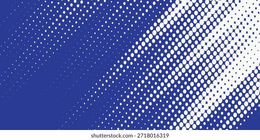 Dots halftone blue and dark blue color pattern gradient grunge texture background. Modern Dots pop art sport style vector illustration.