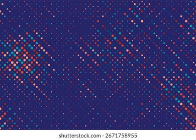Dots halftone colorful pattern texture background. Multicolored dot background. Abstract background with random color dots.