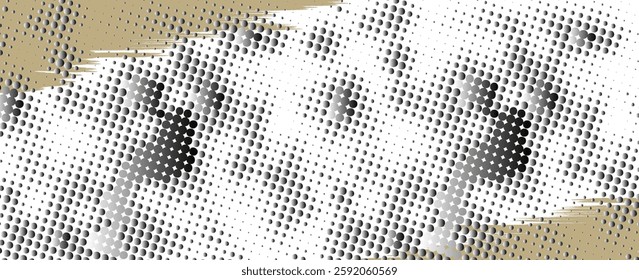 Dots halftone cream color pattern gradient grunge texture background. Dots pop art sport style vector illustration