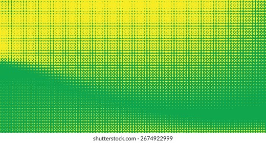 Pontos efeito de meio-tom amarelo cor verde padrão gradiente textura background.Eps 10