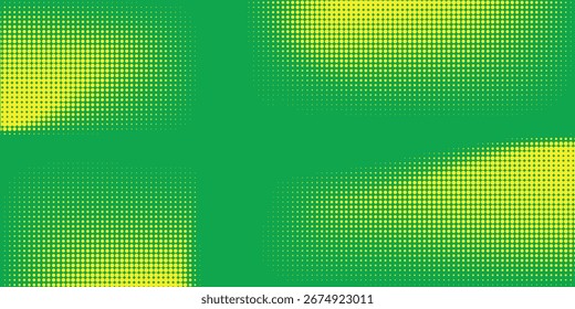 Fondo de textura de gradiente de patrón de color verde amarillo efecto semitono de puntos. Eps 10