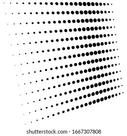 Punkte, Halbtonelement. Falten, klebt geometrisches Muster. Halftone, Polka-Punkte, Siebtonmuster, Design-Element