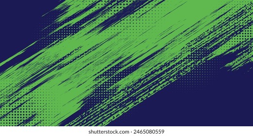 Fondo de textura de grunge degradado de patrón de color verde y azul de semitonos de puntos. Los puntos del arte pop cómics estilo deportivo azul moderno fondo abstracto.