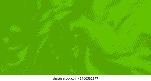 Dots halftone green color pattern gradient texture with technology digital background. Dots pop art comics with nature graphic design.