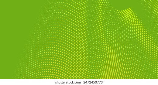 Dots halftone green color pattern gradient texture with technology digital background. Dots pop art comics with nature graphic design.