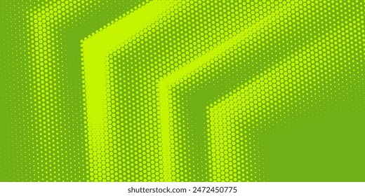 Dots halftone green color pattern gradient texture with technology digital background. Dots pop art comics with nature graphic design.