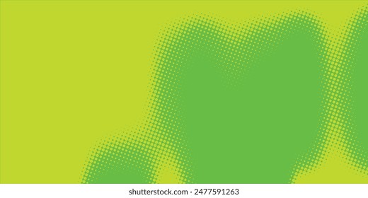 Dots halftone green color pattern gradient texture with technology digital background. Dots pop art comics with nature graphic design.