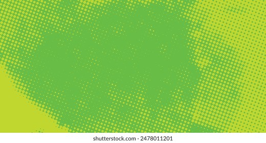 Dots halftone green color pattern gradient texture with technology digital background. Dots pop art comics with nature graphic design.