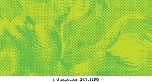 Dots halftone green color pattern gradient texture with technology digital background. Dots pop art comics with nature graphic design.