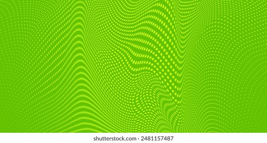 Dots halftone green color pattern gradient texture with technology digital background. Dots pop art comics with nature graphic design.