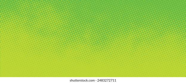 Dots halftone green color pattern gradient texture with technology digital background. Dots pop art comics with nature graphic design