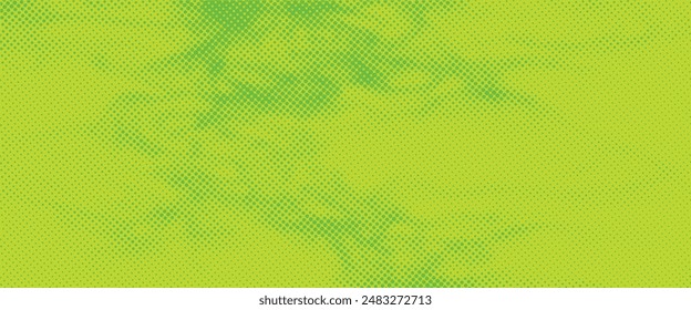 Textura de degradado de patrón de color verde de semitono de puntos con fondo digital de tecnología. Cómics de arte pop con Diseño gráfico de la naturaleza EPS 10
