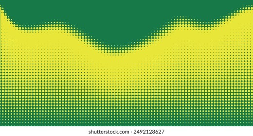 Dots halftone green color pattern gradient texture with technology digital background. Dots pop art comics with nature graphic design	