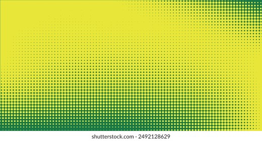 Textura de degradado de patrón de color verde de semitono de puntos con fondo digital de tecnología. Cómics de arte pop con Diseño gráfico de la naturaleza	