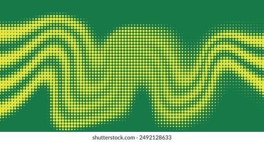 Dots halftone green color pattern gradient texture with technology digital background. Dots pop art comics with nature graphic design	
