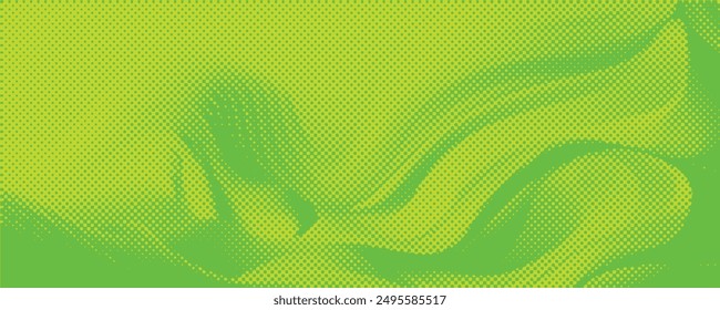 Dots halftone green color pattern gradient texture with technology digital background. Dots pop art comics with nature graphic design.	