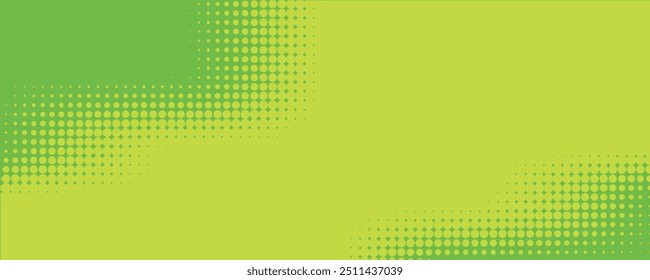 Textura de gradiente de patrón de color verde semitono de puntos con tecnología de fondo digital. Cómics de arte pop de puntos con Diseño gráfico de naturaleza EPS 10
