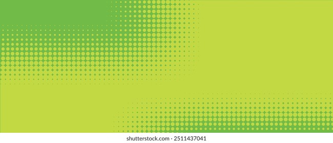 Dots halftone green color pattern gradient texture with technology digital background. Dots pop art comics with nature graphic design EPS 10