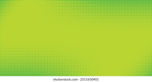 Textura de gradiente de patrón de color verde semitono de puntos con tecnología de fondo digital. Cómics de arte pop de puntos con Diseño gráfico de naturaleza.