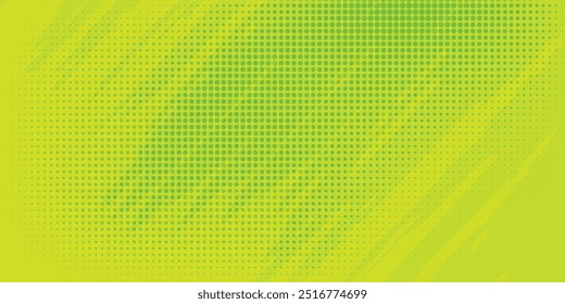 Dots halftone green color pattern gradient texture with technology digital background. Dots pop art comics with nature graphic design