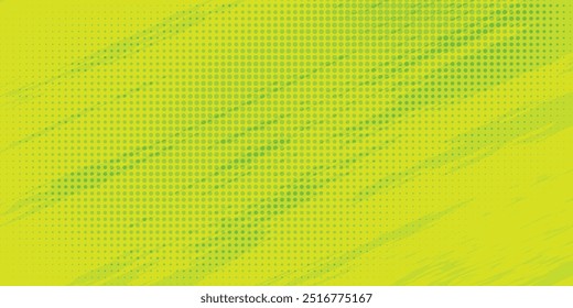 Dots halftone green color pattern gradient texture with technology digital background. Dots pop art comics with nature graphic design