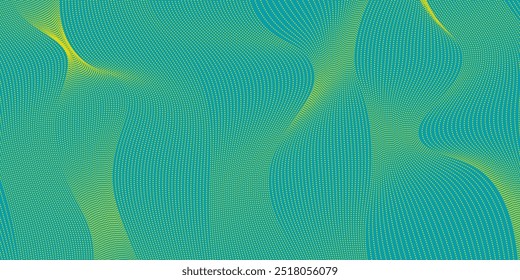 Textura de gradiente de patrón de color verde semitono de puntos con tecnología de fondo digital. Cómics de arte pop de puntos con Diseño gráfico de naturaleza.
