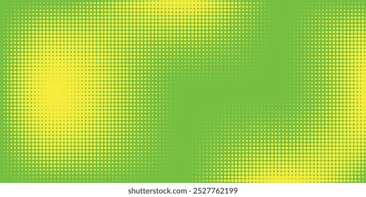 Dots halftone green color pattern gradient texture with technology digital background. Dots pop art comics with nature graphic design.